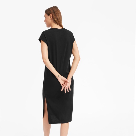 Everlane / Luxe Cotton Side Slit Tee Dress Small - Picture 3 of 5